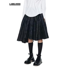 SHUSHU TONG2020春夏新款不规则不对称提花A型大波浪抽褶半身裙 ss20sk01po001ba100