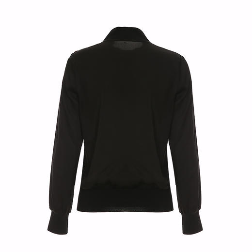 VIMAGE纬漫纪女装上衣长袖修身圆领黑色女V1313901 商品图1