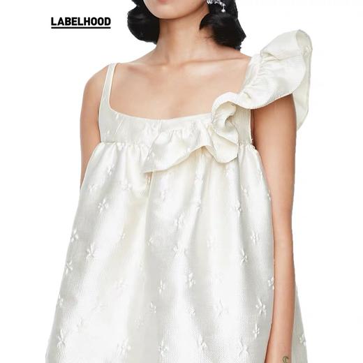 SHUSHU/TONG 荷叶边肩带连衣裙 ss20dr06po001wh100 商品图3