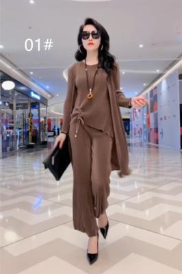 TZW-大码中年妈妈款宽松阔腿显瘦时尚套装休闲3件套 商品图1