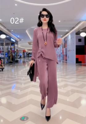 TZW-大码中年妈妈款宽松阔腿显瘦时尚套装休闲3件套 商品图2