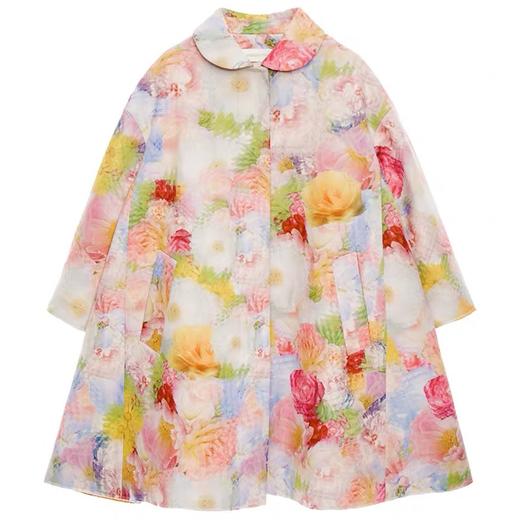 SHUSHU TONG2020春夏新款宽松印花毛边A型外套中长款长袖大衣女 ss20co05pl200print001 商品图4