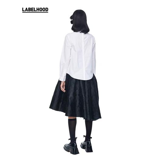 SHUSHU TONG2020春夏新款不规则不对称提花A型大波浪抽褶半身裙 ss20sk01po001ba100 商品图3