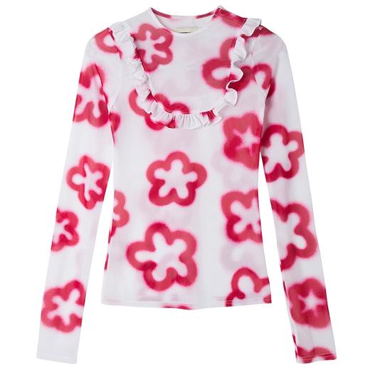 SHUSHU TONG圆领长袖印花紧身上衣满印皮肤衣打底T恤  aw19to12lh 商品图4