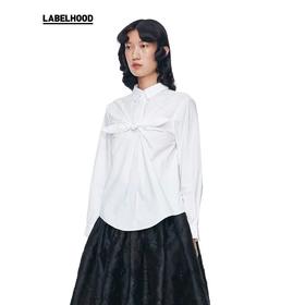 SHUSHU TONG2020春夏新款白色前胸蝴蝶结后背单排扣长袖衬衫女潮 ss20to06co102wh100