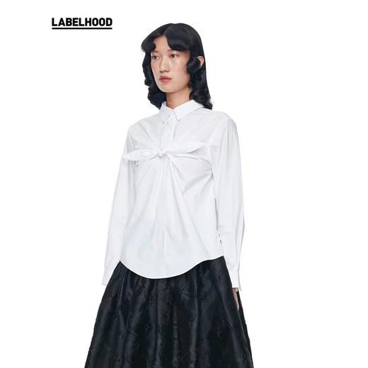 SHUSHU TONG2020春夏新款白色前胸蝴蝶结后背单排扣长袖衬衫女潮 ss20to06co102wh100 商品图0