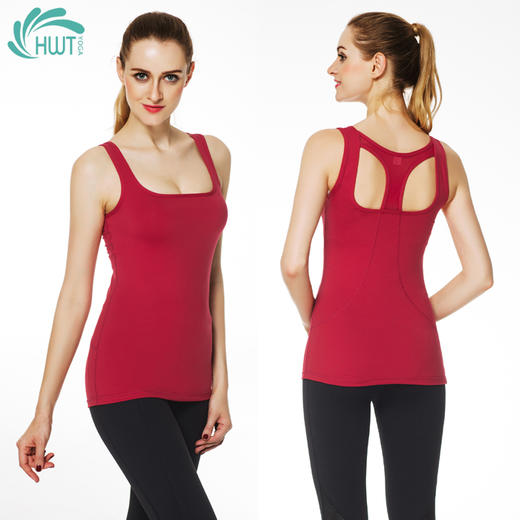 HWT方领运动户外瑜伽背心    夏季瑜伽服 大码瑜伽服 商品图3