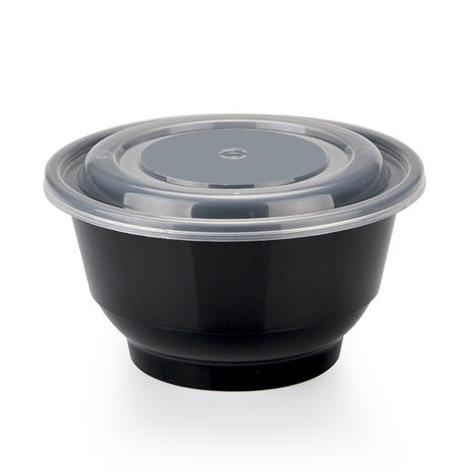 喇叭花450ml一次性汤碗圆形塑料碗外卖汤面碗打包盒餐盒100套 商品图3