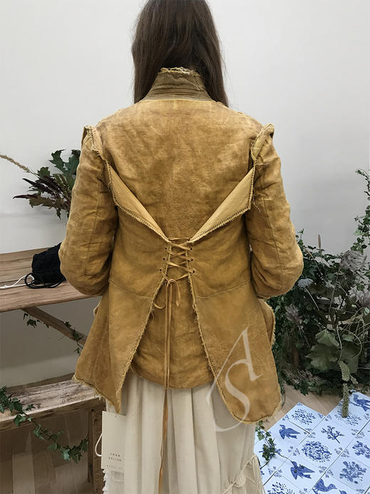 RENLISU  琥珀黄刺绣拼接短外套 商品图6