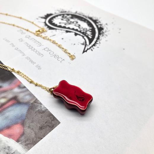 北京仓｜Maggoosh-Gummy-草莓红小熊 项链［希腊设计师］ 商品图2