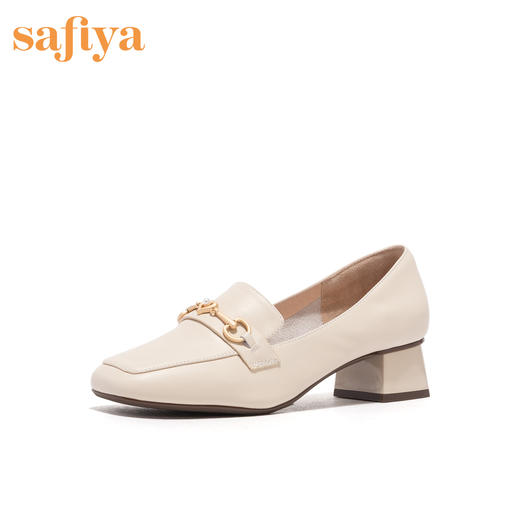 商场同款 | Safiya/索菲娅春季节方头粗跟一脚蹬女单鞋乐福鞋SF01111036 商品图0