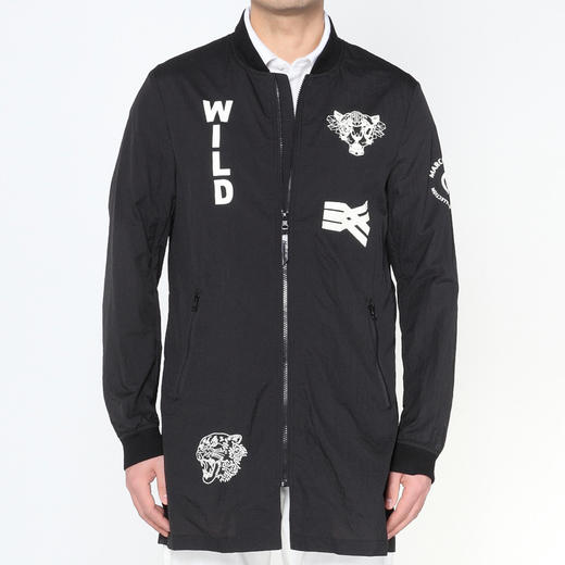 Marco Azzali 黑色胶印豹头风衣 Y5001200 商品图0