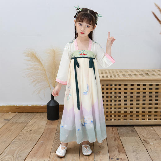 SYCB-19806爆款新品春秋女童汉服齐胸襦裙古装刺绣仙女裙XCX 商品图2