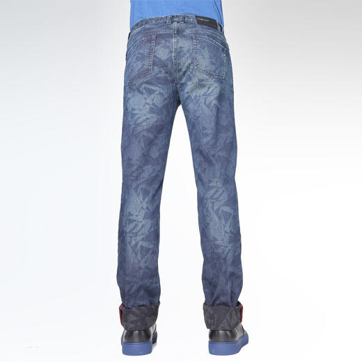 Marco Azzali 蓝色几何印花牛仔裤 P3902600 商品图2