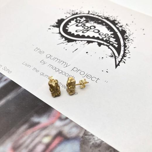 北京仓｜Maggoosh-Gummy-闪闪金小熊 耳钉［希腊设计师］ 商品图3