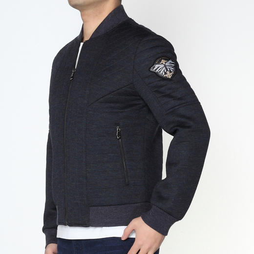 Marco Azzali 玛珂爱萨尼深灰羊毛混纺空气层棉服M3905400 商品图1