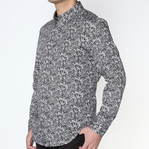 Marco Azzali 黑白几何数码印花长袖衬衫 C3913400 商品图1
