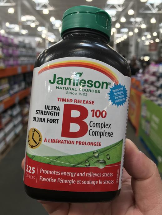 特价jamieson维生素b族b100复合片长效缓释型225粒瓶温哥华直邮