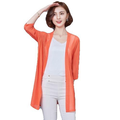 MZ-MZ3650爆款中长款七分袖防晒大码网纱薄外套XCX 商品图4