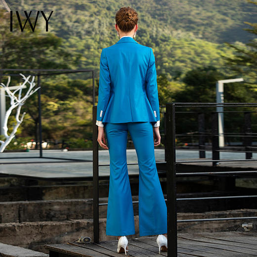 2020年春季新款优雅蓝色时尚西服衬衫套装201014C1+201014P3+201050B1 商品图4