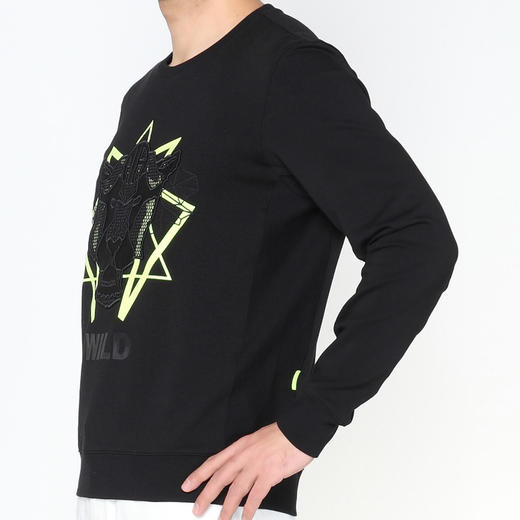 Marco Azzali 黑色刺绣豹头长袖T恤卫衣 T5003200 商品图1