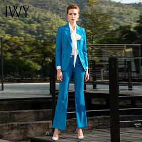 2020年春季新款优雅蓝色时尚西服衬衫套装201014C1+201014P3+201050B1