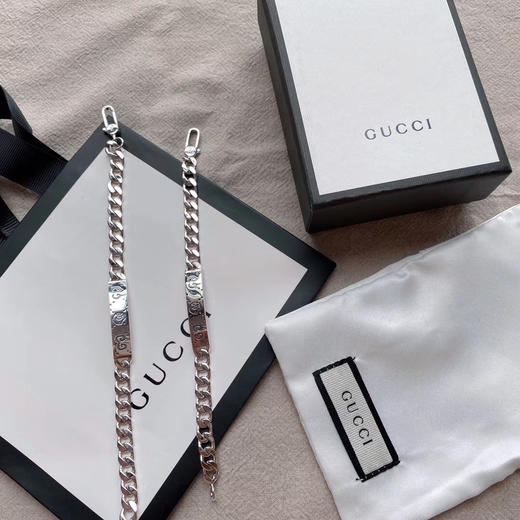 gucci古驰情侣银手链75