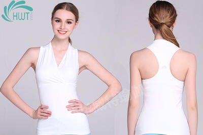 《惊爆618 不退换》HWT小立领气质上衣瑜伽背心跑步运动夏季瑜伽服 商品图4