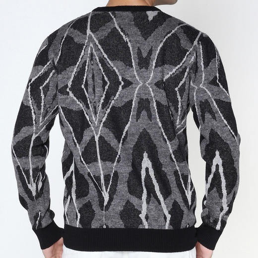 Marco Azzali 灰色几何提花毛衫 K3906400 商品图2