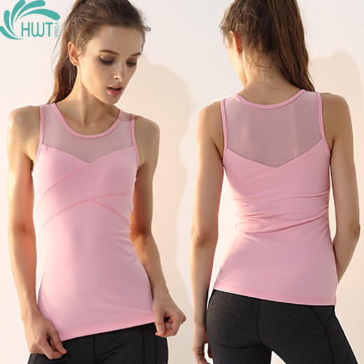 HWT圆领半网修身背心  夏季瑜伽服 商品图0