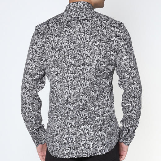 Marco Azzali 黑白几何数码印花长袖衬衫 C3913400 商品图2