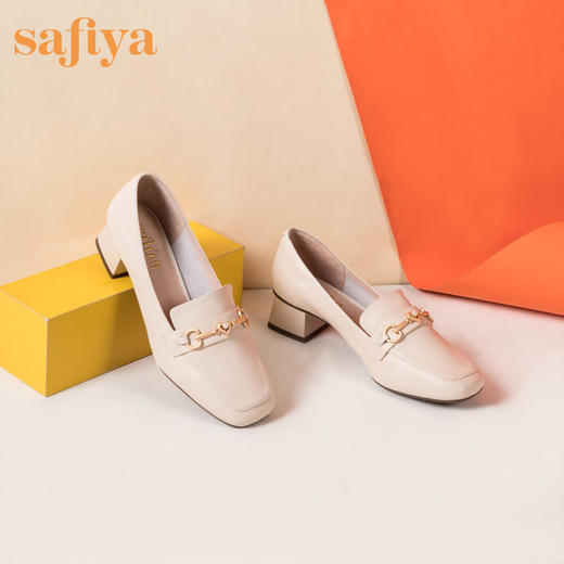 商场同款 | Safiya/索菲娅春季节方头粗跟一脚蹬女单鞋乐福鞋SF01111036 商品图1
