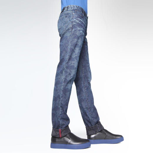 Marco Azzali 蓝色几何印花牛仔裤 P3902600 商品图1
