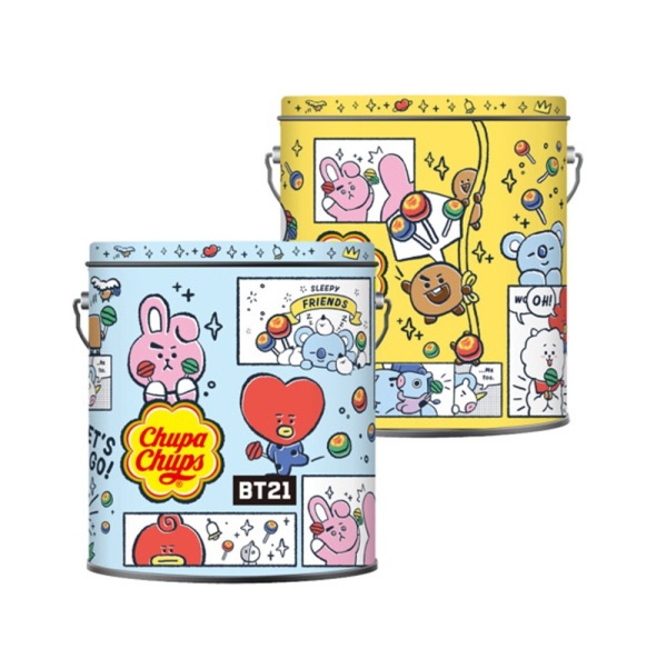 Chupa Chups 100青少年盒装棒棒糖（BT21）1100克黄色/蓝色随机）JPY带授权招加盟代理