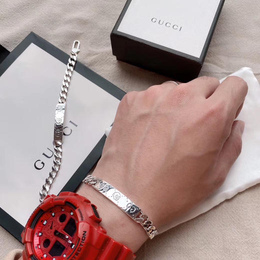 gucci古驰情侣银手链75