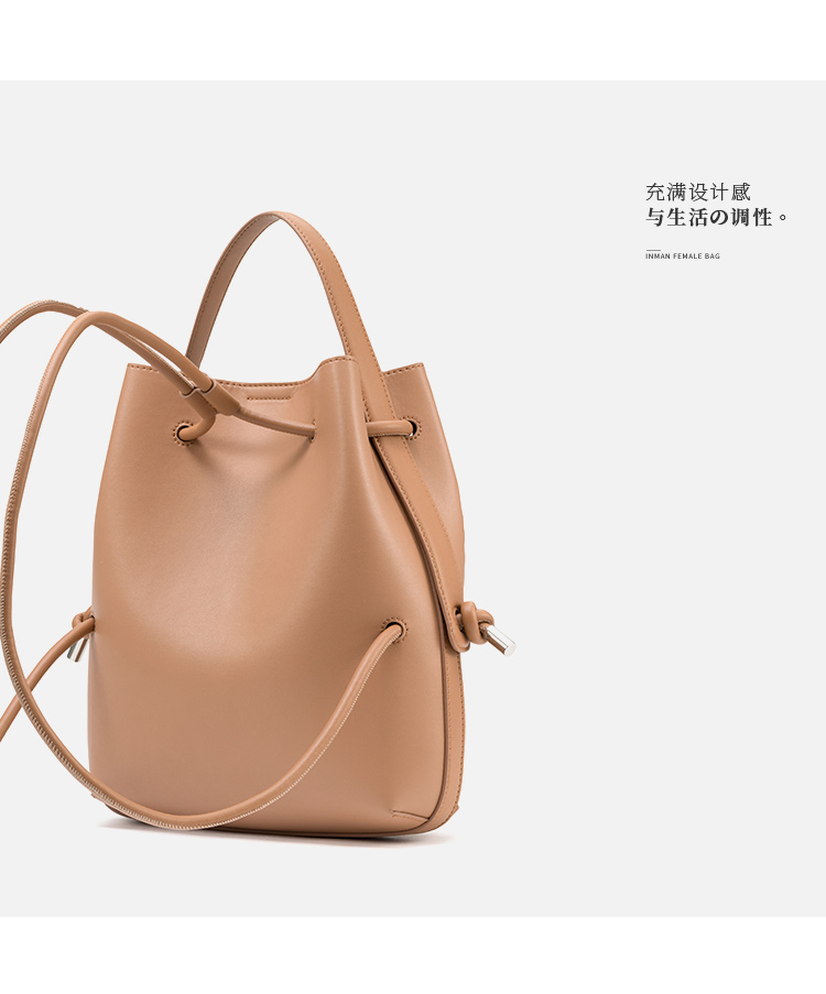 茵曼真皮双肩包女2019新款时尚百搭单肩包大容量通勤包包女手提包