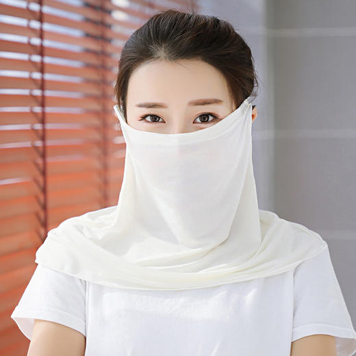 口罩防晒护颈女夏季全遮脸冰丝薄款骑行工具大面罩遮阳透气大围脖 商品图8