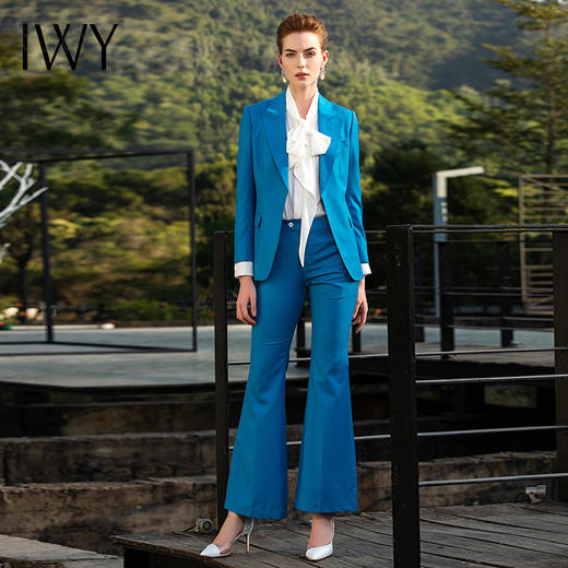 2020年春季新款优雅蓝色时尚西服衬衫套装201014C1+201014P3+201050B1 商品图1