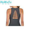 《惊爆618 不退换》HWT华威特瑜伽黑白条型圆领背心  黑白条 夏季瑜伽服 商品缩略图1