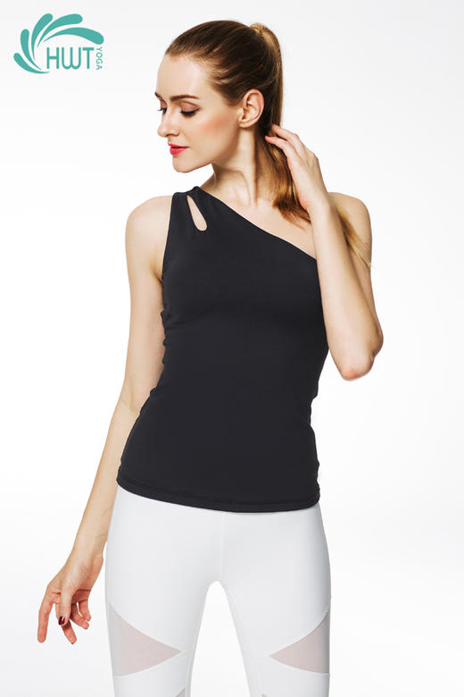《惊爆618 不退换》HWT瑜伽单肩性感背心夏季瑜伽服 商品图1