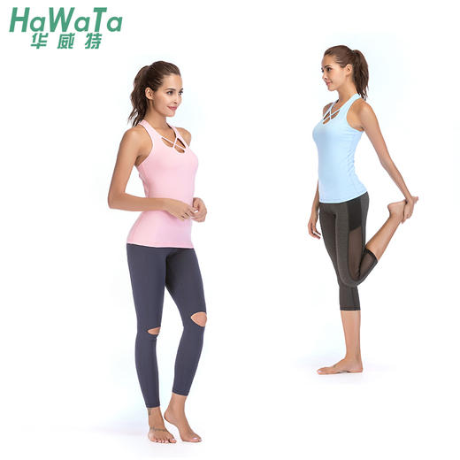 《捡漏专场  不退换》华威特瑜伽花瓣显瘦运动瑜伽背心上衣 跑步 户外夏季瑜伽服 商品图3