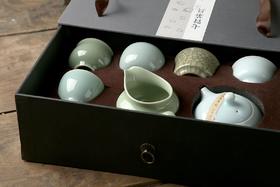 龙泉青瓷 工艺美术大师张晞 七贤茶具  送大师盖碗