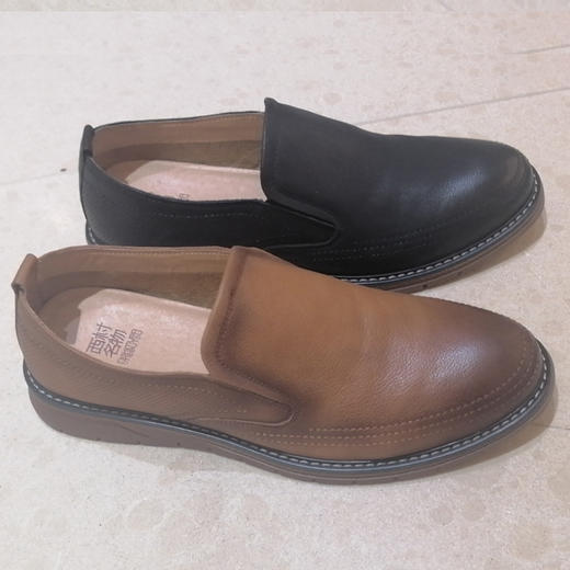 西村名物新款男士休闲商务舒适潮流单鞋春季男鞋牛皮鞋子X10AW17221 商品图1