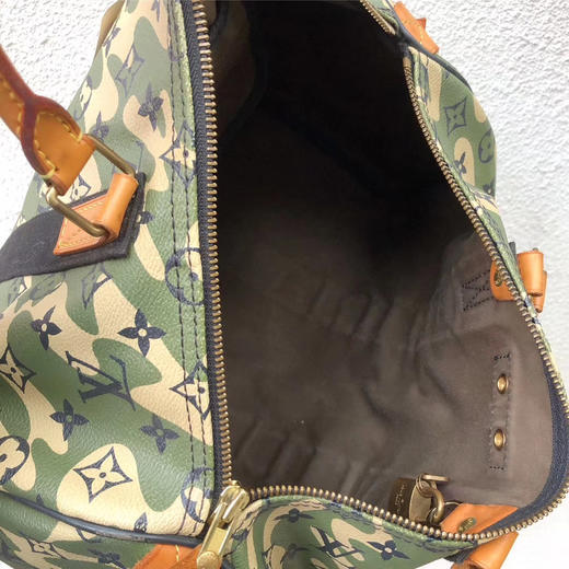 lv路易威登speedy3508年村上隆合作款迷彩波士顿手提