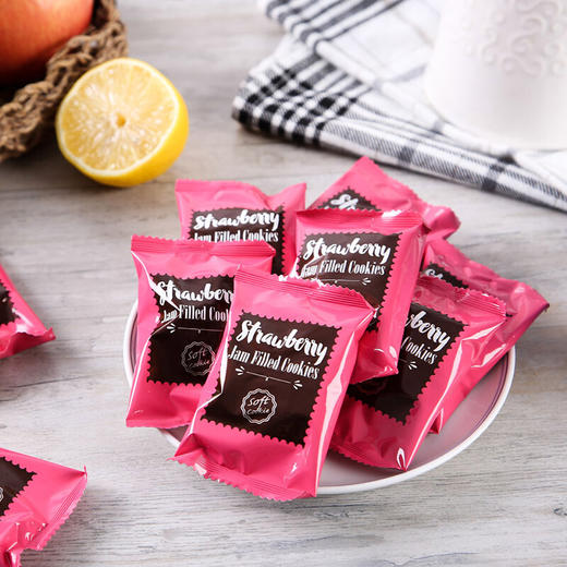 TATAWA 草莓果酱软馅曲奇饼干120g 商品图5