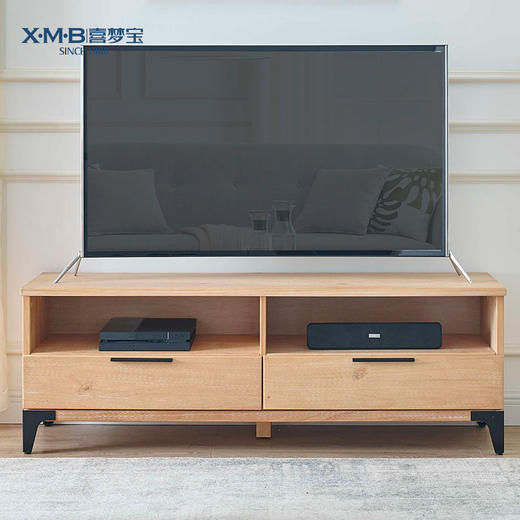 喜梦宝实木电视柜北欧简约置物柜客厅现代储物柜轻工业风 商品图1
