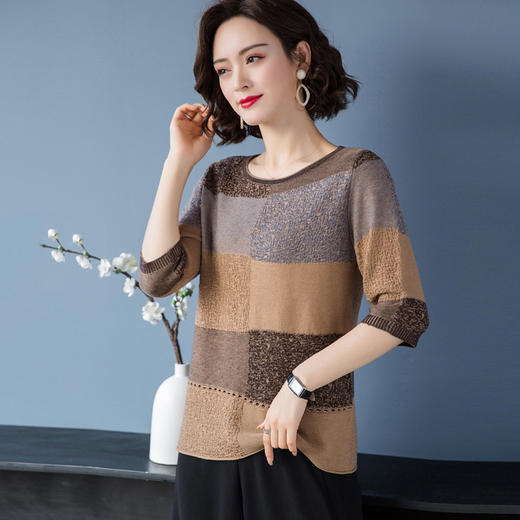 FCY-KR068新款女士针织慵懒风女装上衣 商品图1