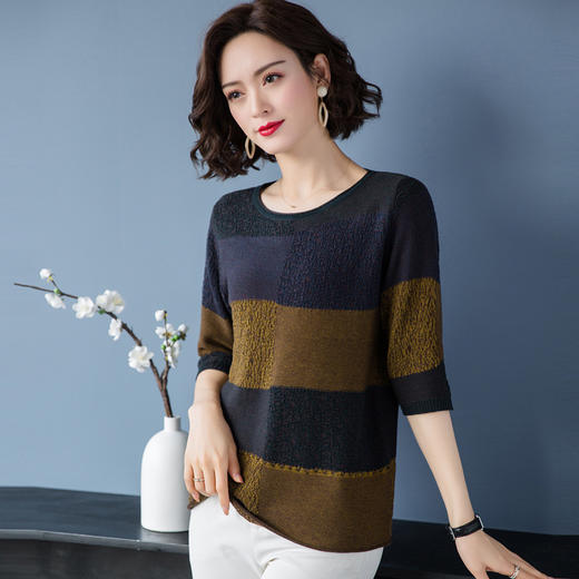 FCY-KR068新款女士针织慵懒风女装上衣 商品图2