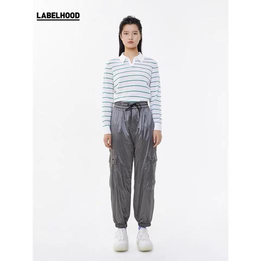 PLY-KNITS 100%羊毛横间无扣套头衫v领打底衫百搭女 CF17 商品图3