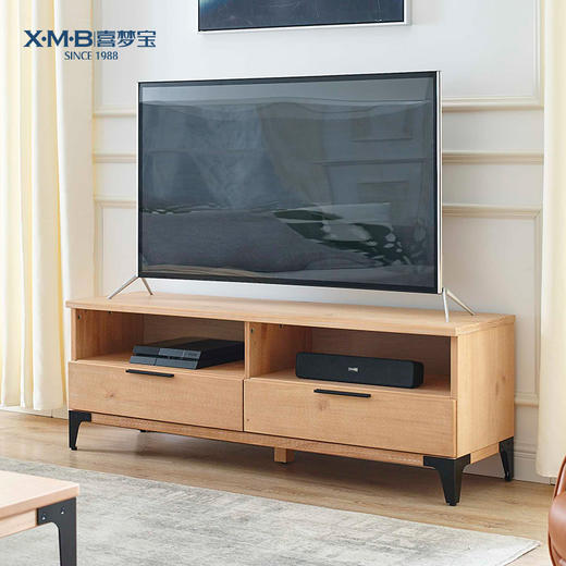 喜梦宝实木电视柜北欧简约置物柜客厅现代储物柜轻工业风 商品图0